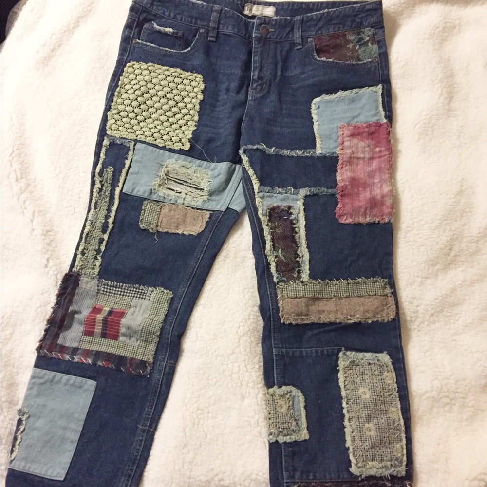 Free people patch jeans